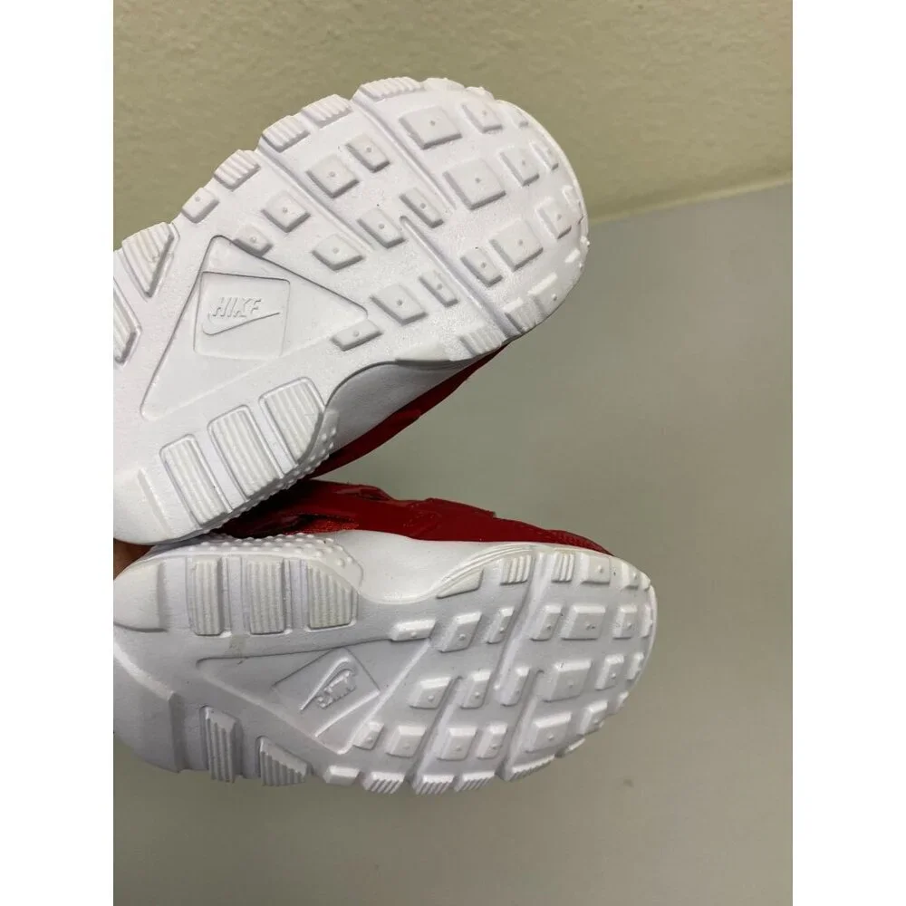 Nike Huarache Run Toddler Red White Sneakers Shoes  Kids Size 4 C